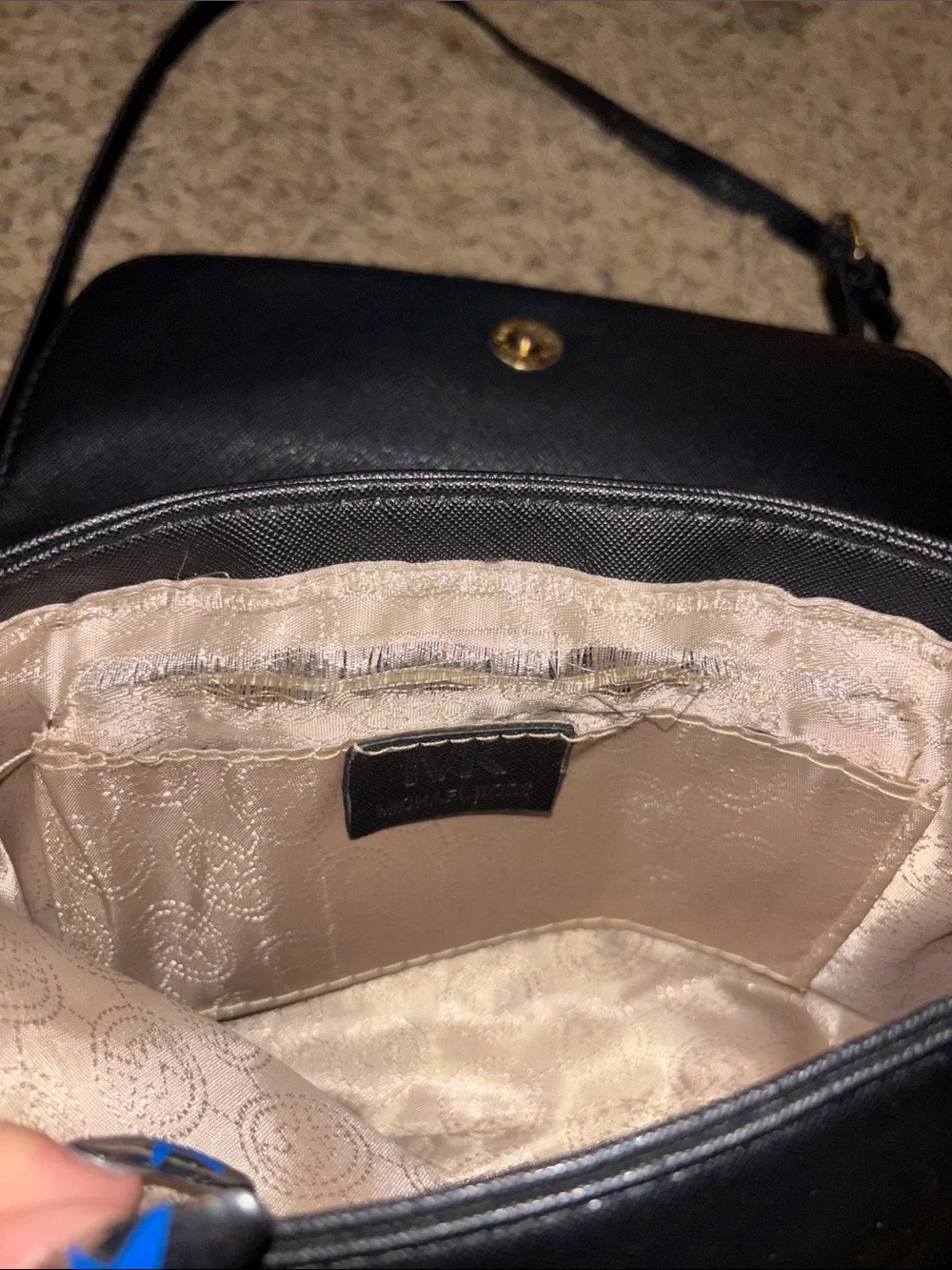Michael Kors Black Crossbody with Gold Chain Accents